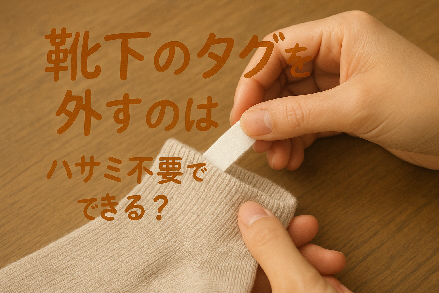 靴下のタグを外すのはハサミ不要でできる？