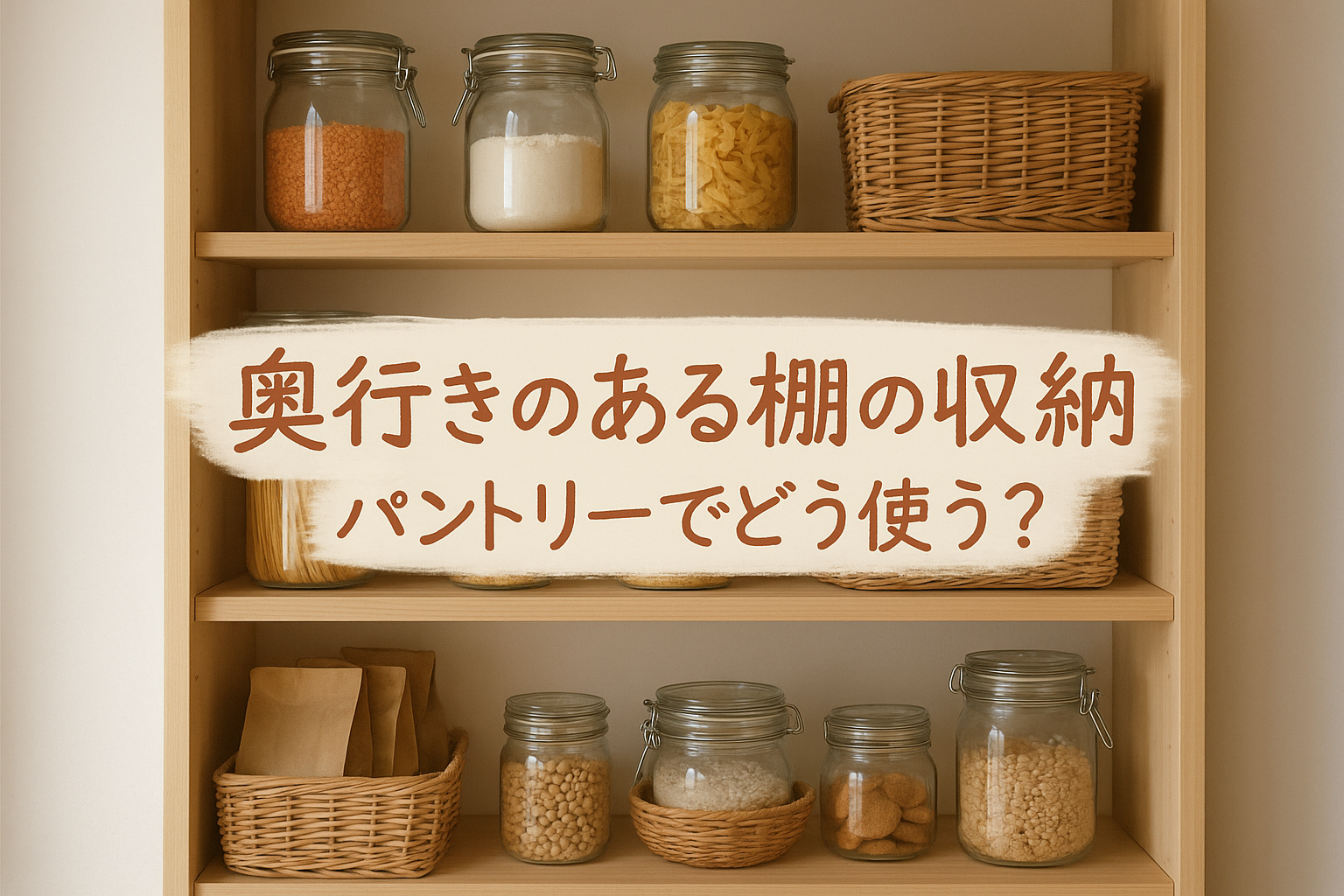 奥行きのある棚の収納、パントリーでどう使う？