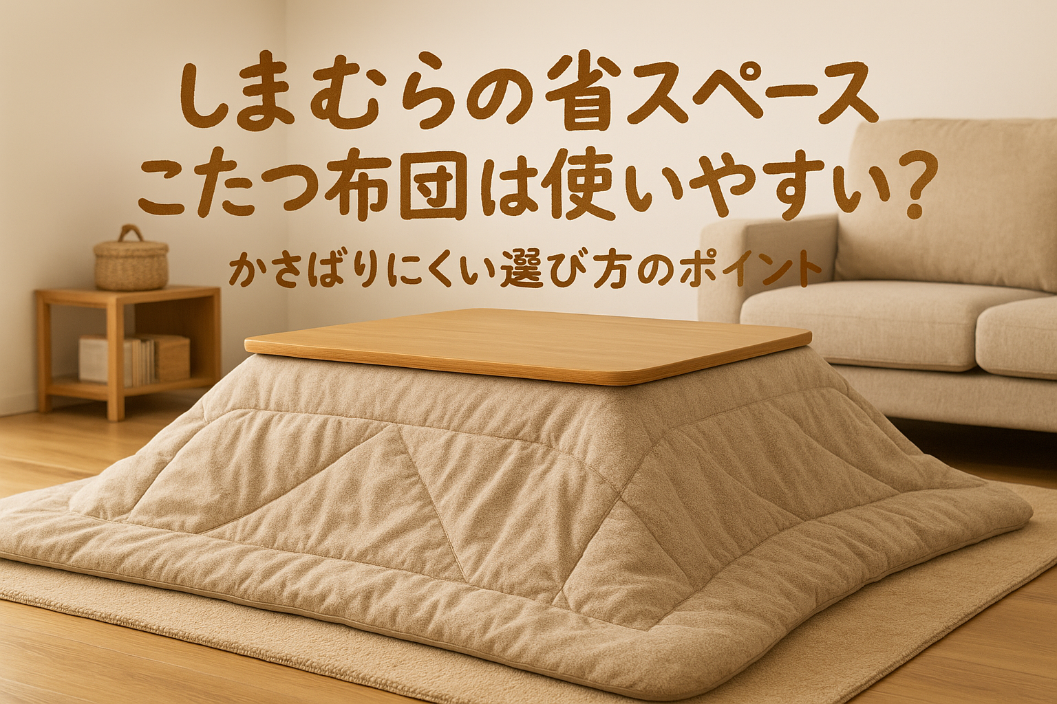 しまむらの省スペースこたつ布団は使いやすい？かさばりにくい選び方のポイント