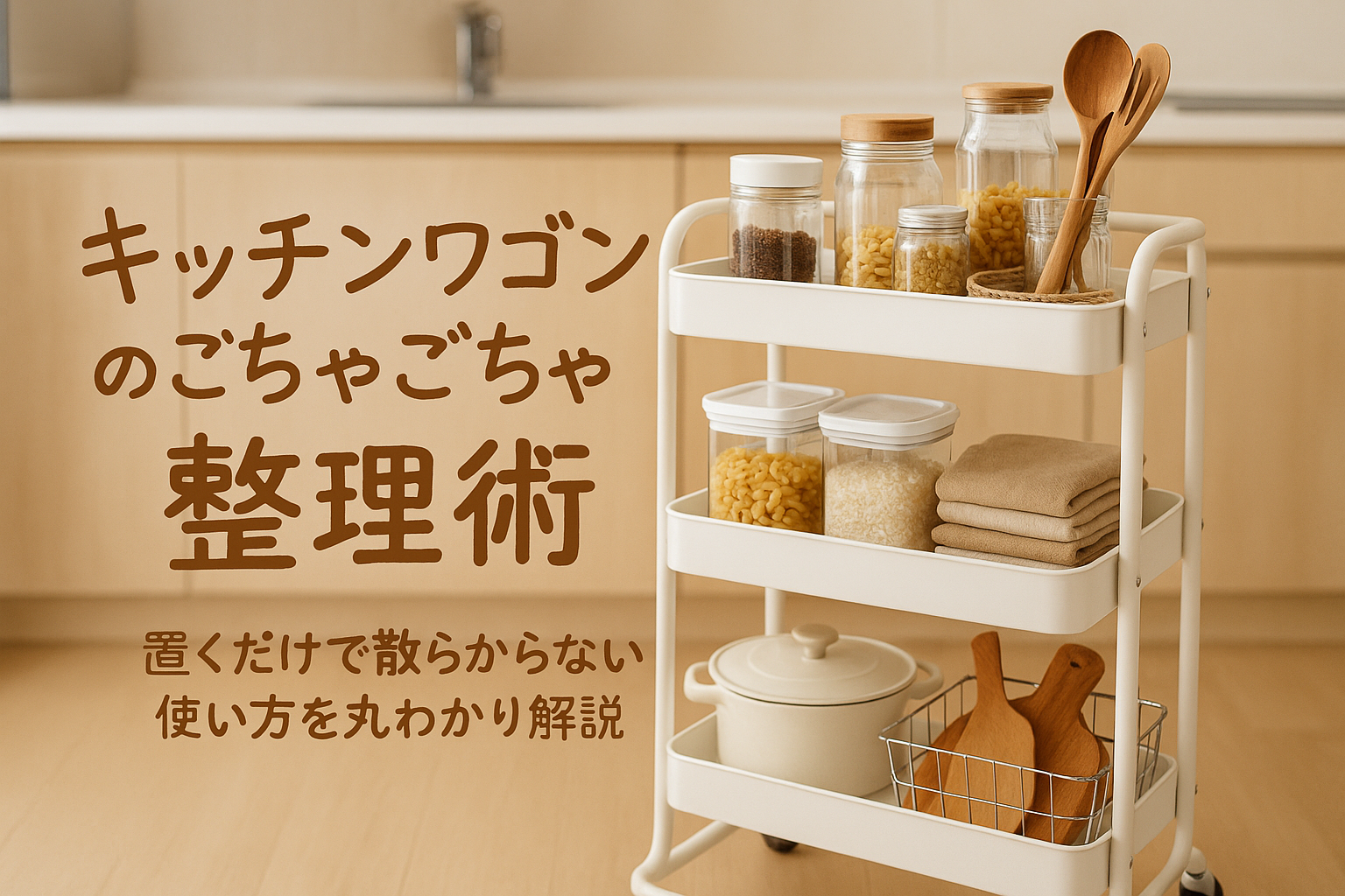 キッチンワゴンのごちゃごちゃ整理術｜置くだけで散らからない使い方を丸わかり解説