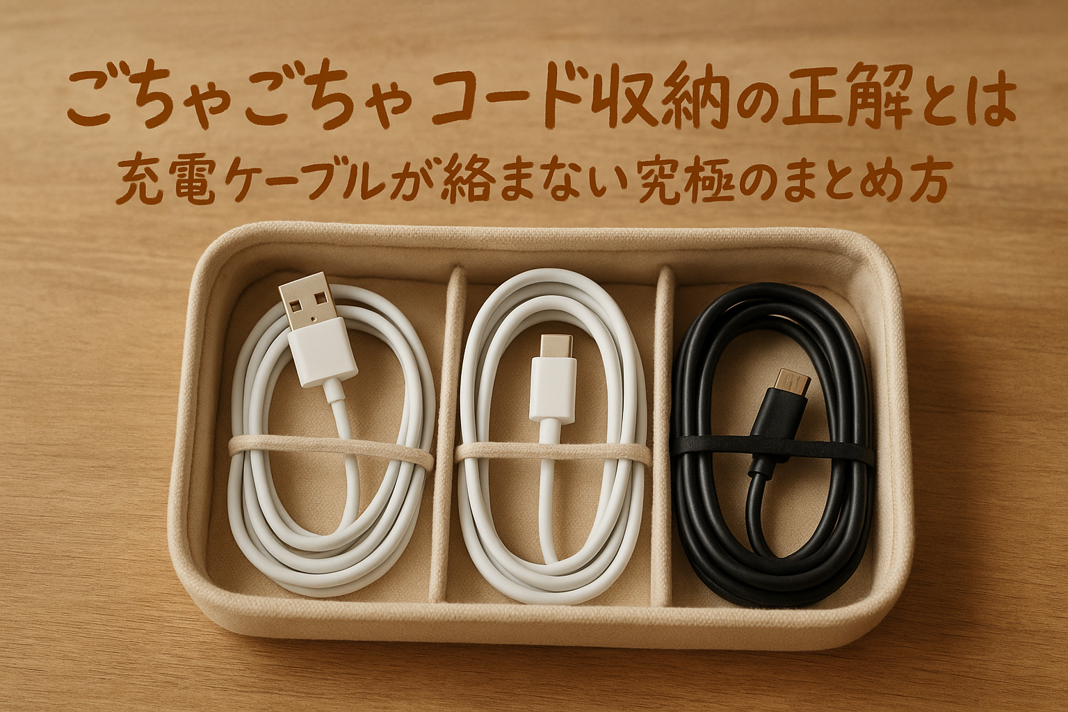 ごちゃごちゃコード収納の正解とは｜充電ケーブルが絡まない究極のまとめ方