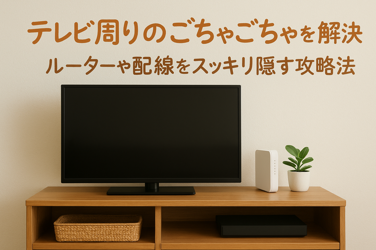 テレビ周りのごちゃごちゃを解決｜ルーターや配線をスッキリ隠す攻略法