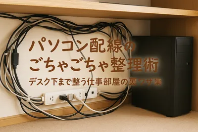 パソコン配線のごちゃごちゃ整理術｜デスク下まで整う仕事部屋の裏ワザ集