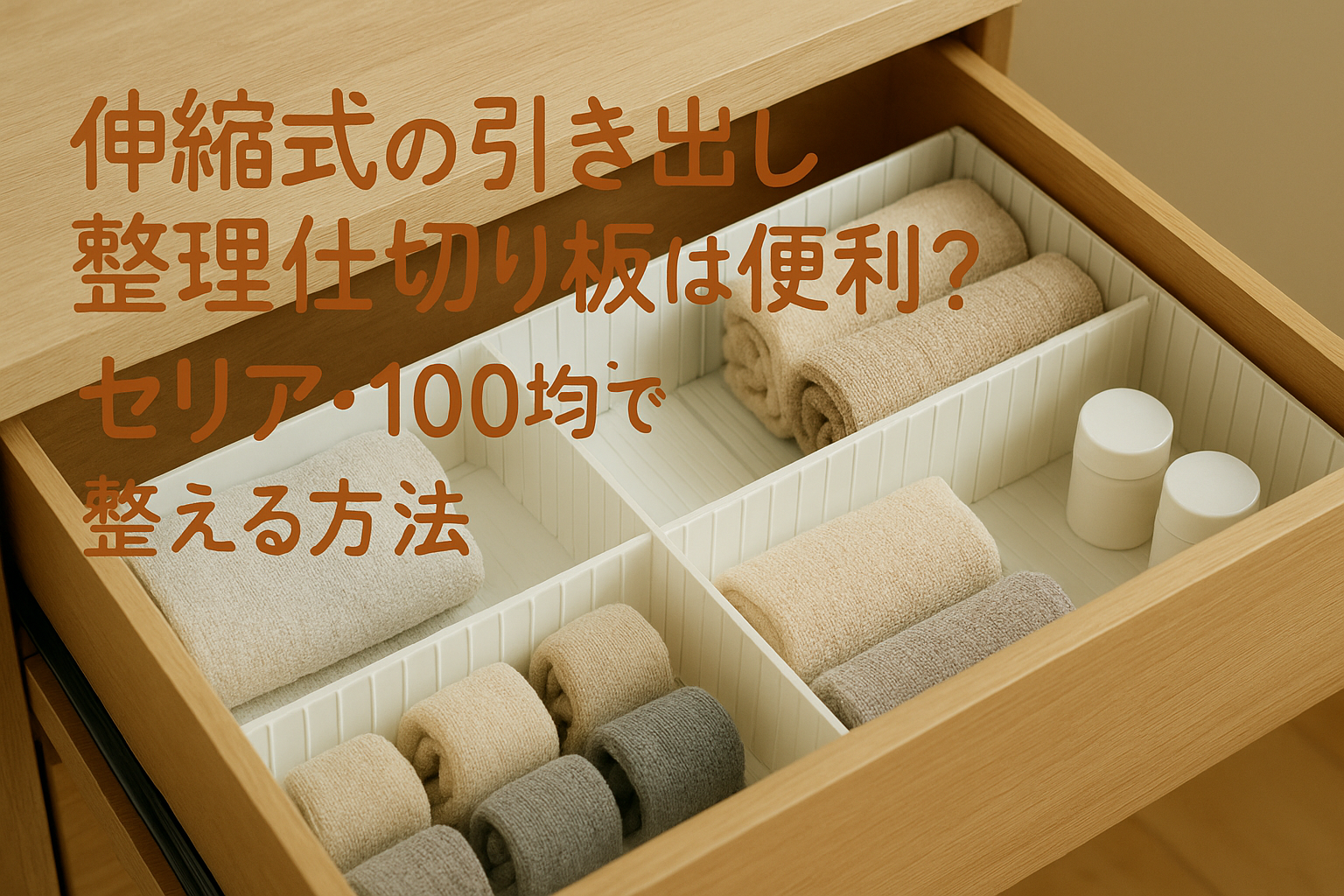 伸縮式の引き出し整理仕切り板は便利？セリア・100均で整える方法