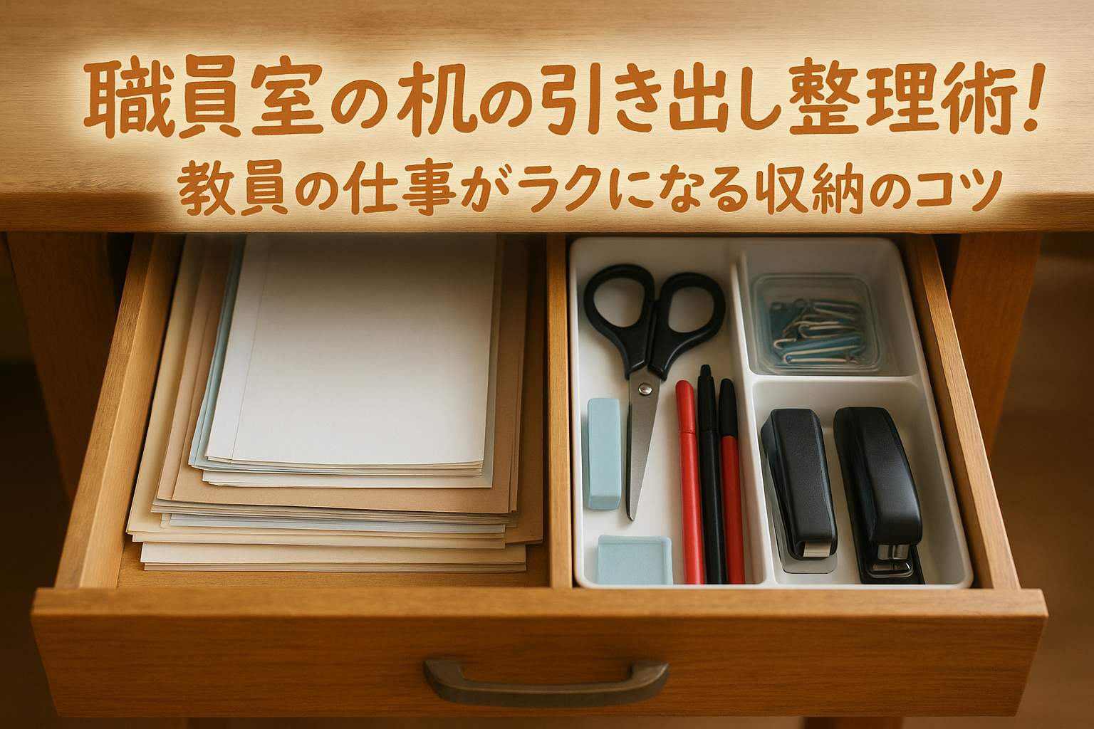 職員室の机の引き出し整理術！教員の仕事がラクになる収納のコツ