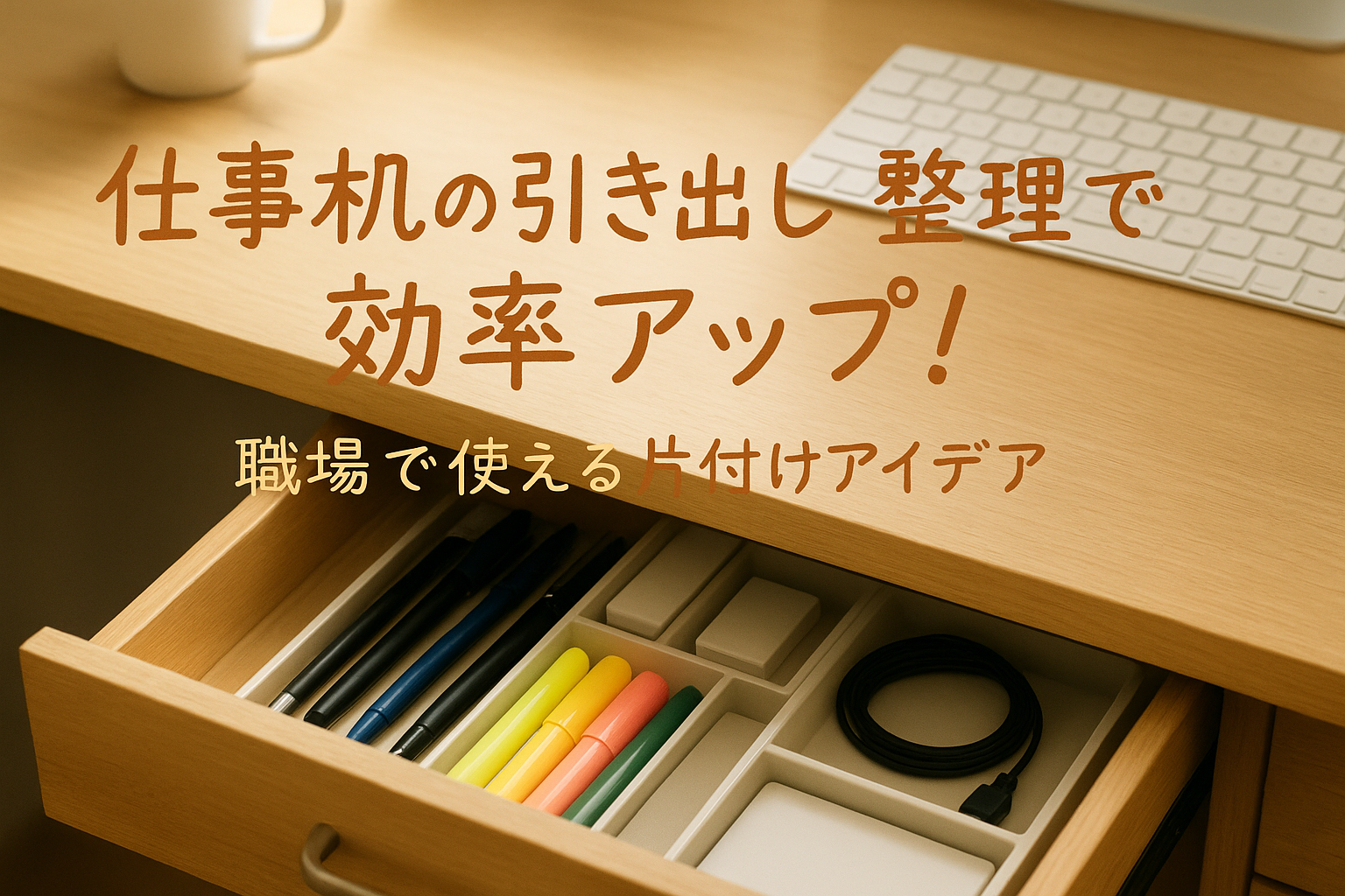 仕事机の引き出し整理で効率アップ！職場で使える片付けアイデア