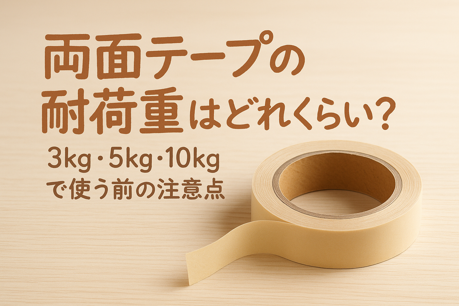 両面テープの耐荷重はどれくらい?3kg・5kg・10kgで使う前の注意点