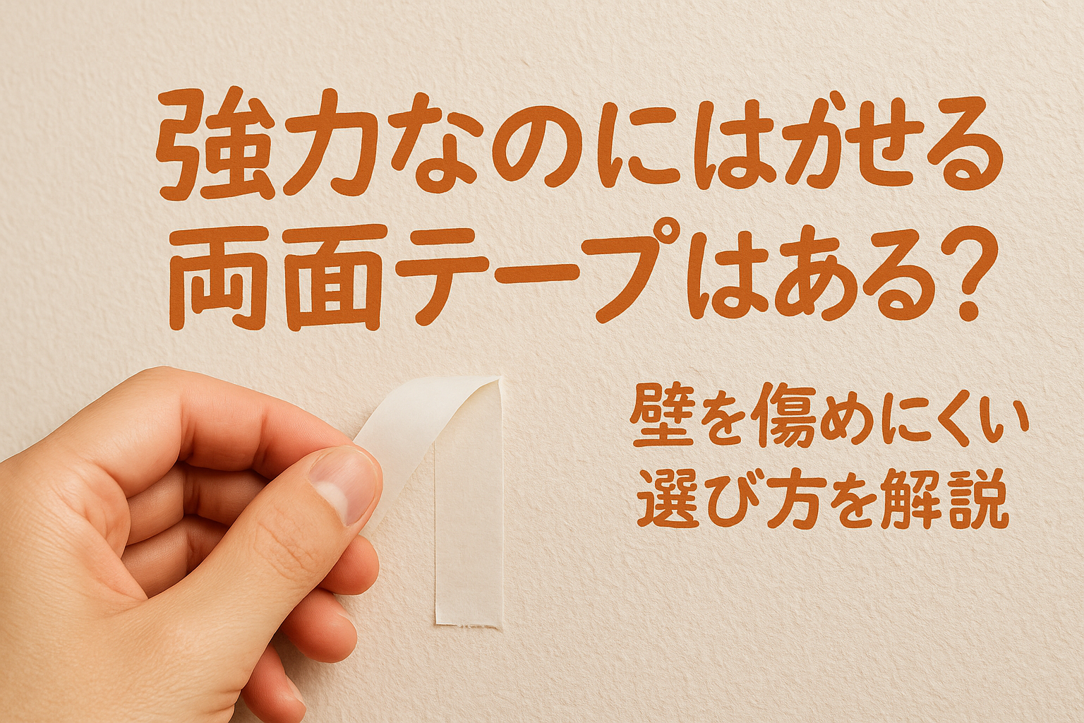強力なのにはがせる両面テープはある?壁を傷めにくい選び方を解説