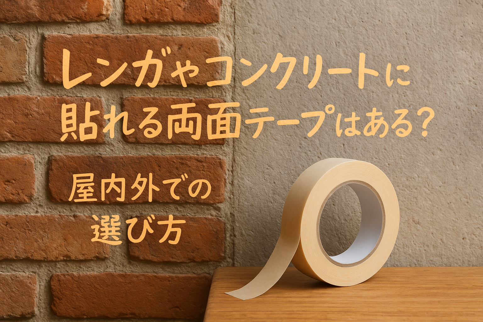レンガやコンクリートに貼れる両面テープはある?屋内外での選び方