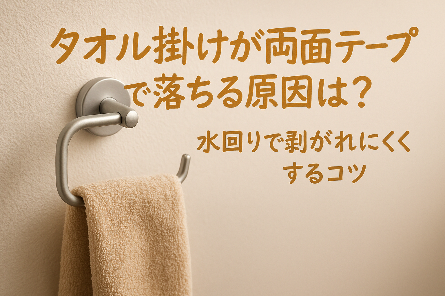 タオル掛けが両面テープで落ちる原因は?水回りで剥がれにくくするコツ