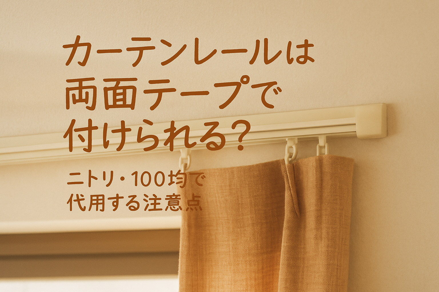 カーテンレールは両面テープで付けられる?ニトリ・100均で代用する注意点