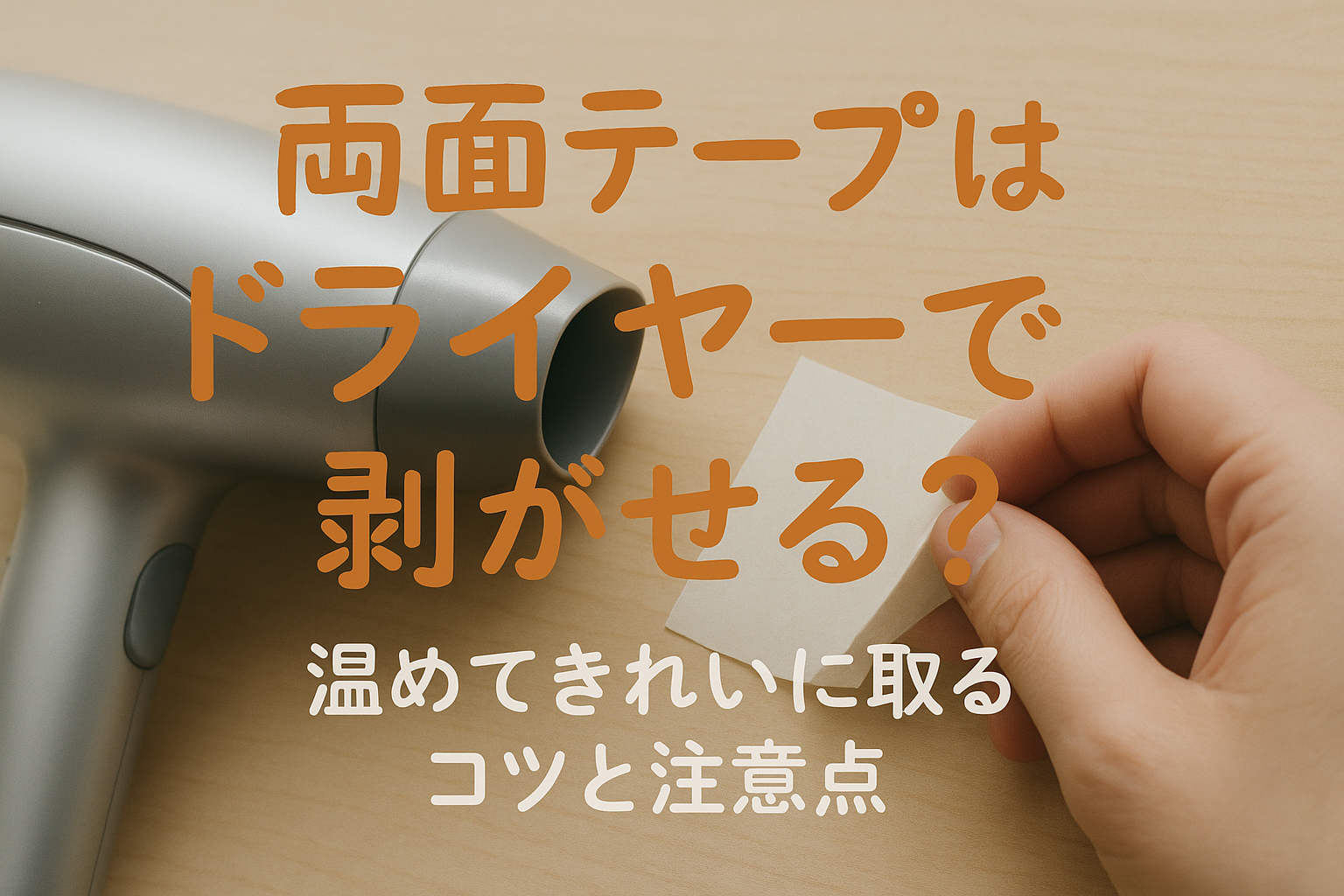 両面テープはドライヤーで剥がせる？温めてきれいに取るコツと注意点