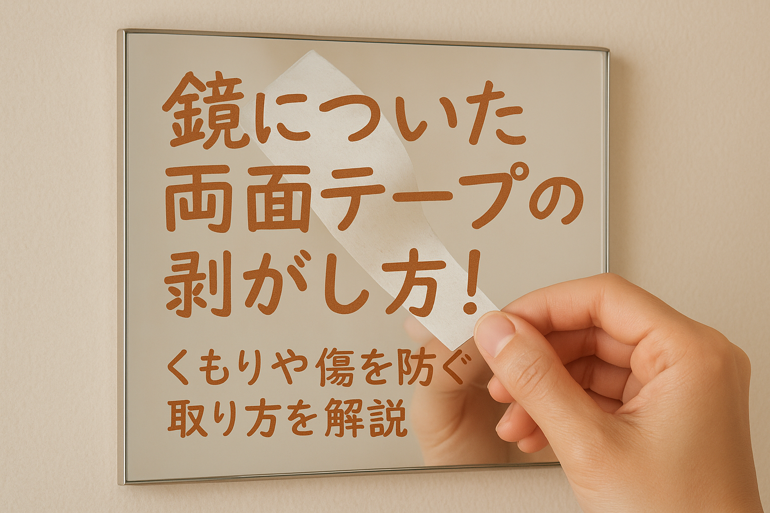 鏡についた両面テープの剥がし方！くもりや傷を防ぐ取り方を解説