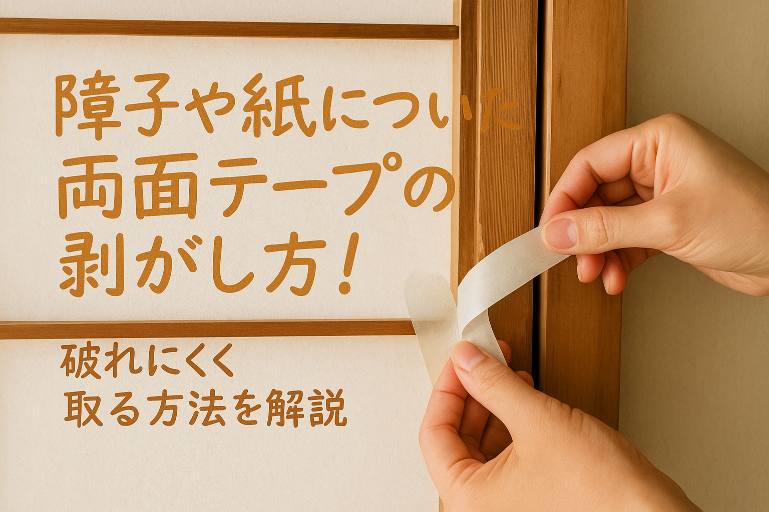 障子や紙についた両面テープの剥がし方!破れにくく取る方法を解説