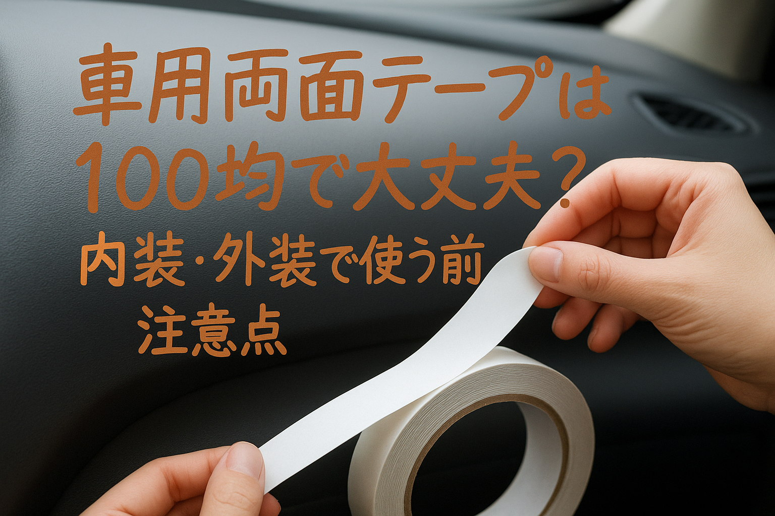 車用両面テープは100均で大丈夫？内装・外装で使う前の注意点