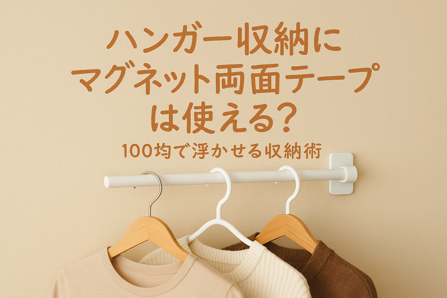 ハンガー収納にマグネット両面テープは使える？100均で浮かせる収納術