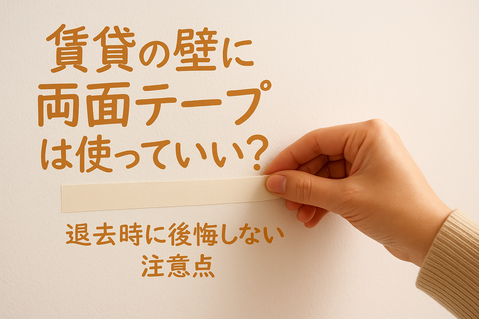 賃貸の壁に両面テープは使っていい?退去時に後悔しない注意点