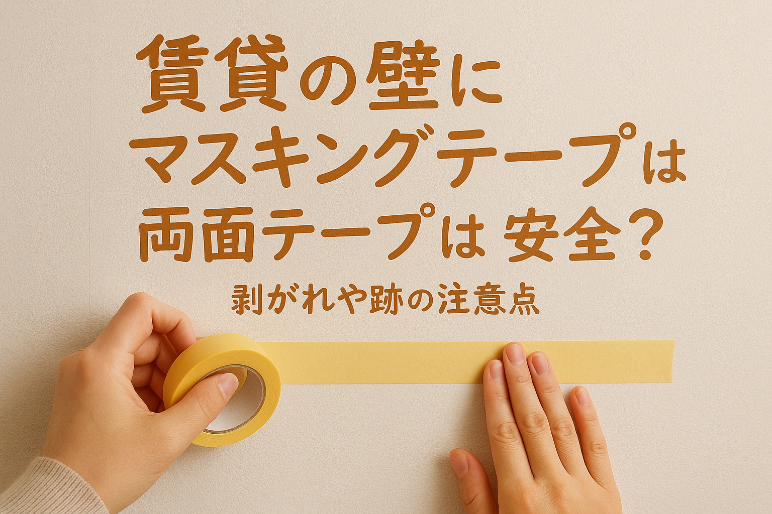 賃貸の壁にマスキングテープ＋両面テープは安全？剥がれや跡の注意点