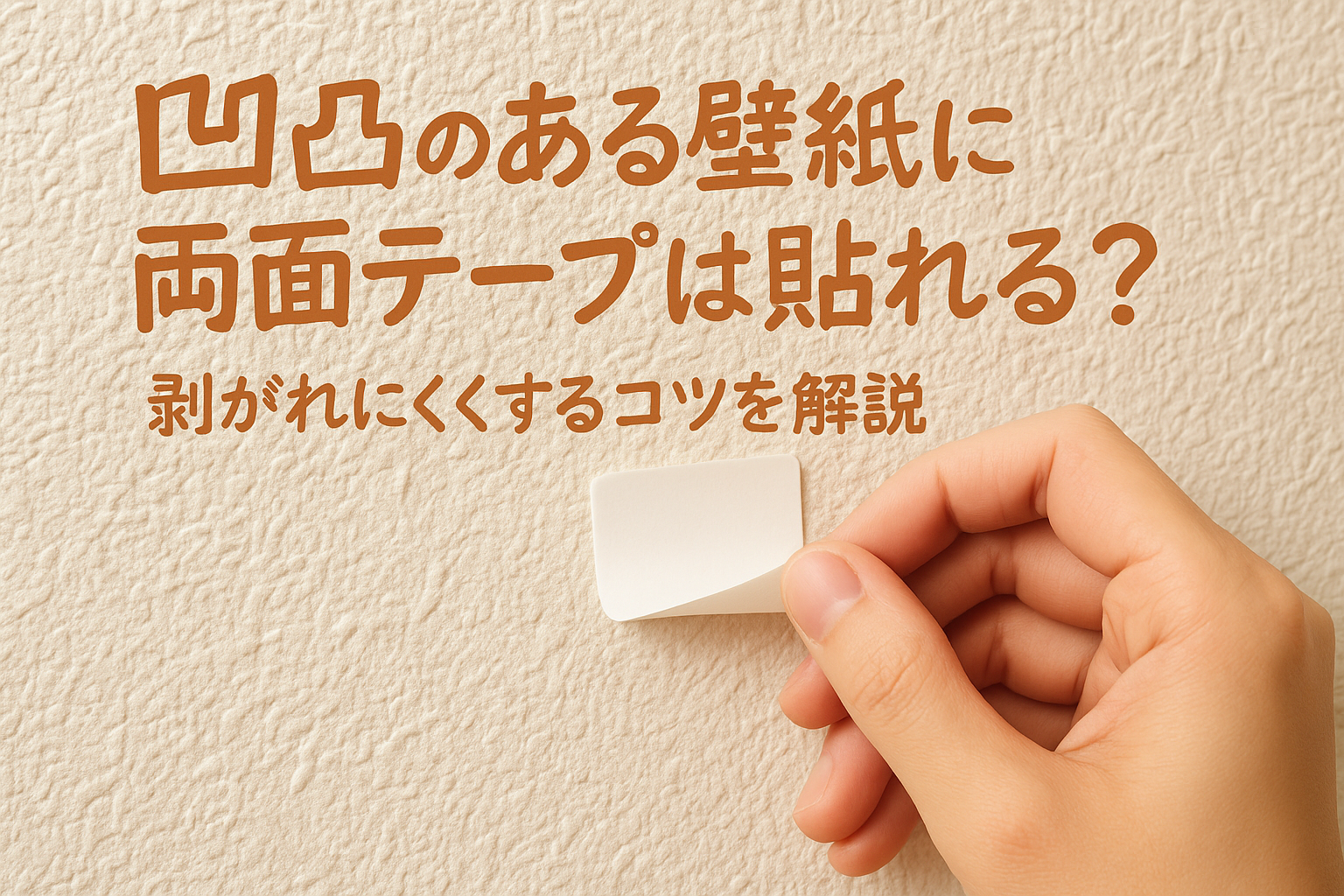 凹凸のある壁紙に両面テープは貼れる?剥がれにくくするコツを解説