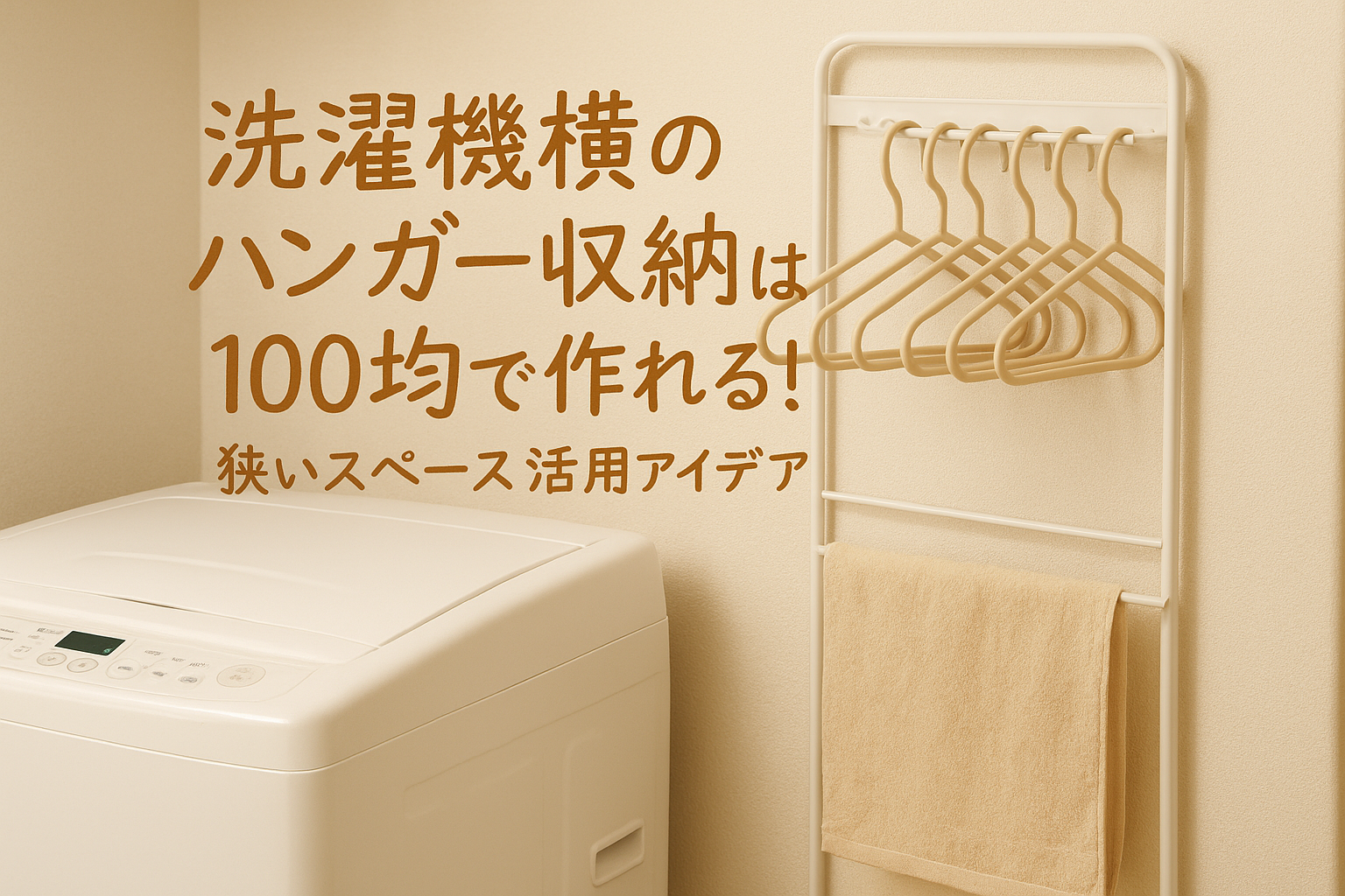洗濯機横のハンガー収納は100均で作れる！狭いスペース活用アイデア