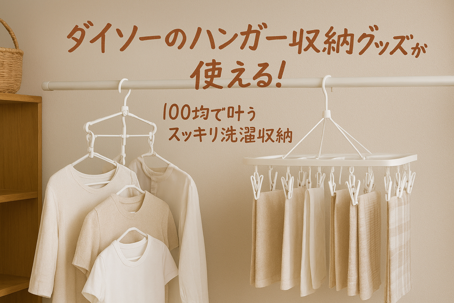 ダイソーのハンガー収納グッズが使える!100均で叶うスッキリ洗濯収納