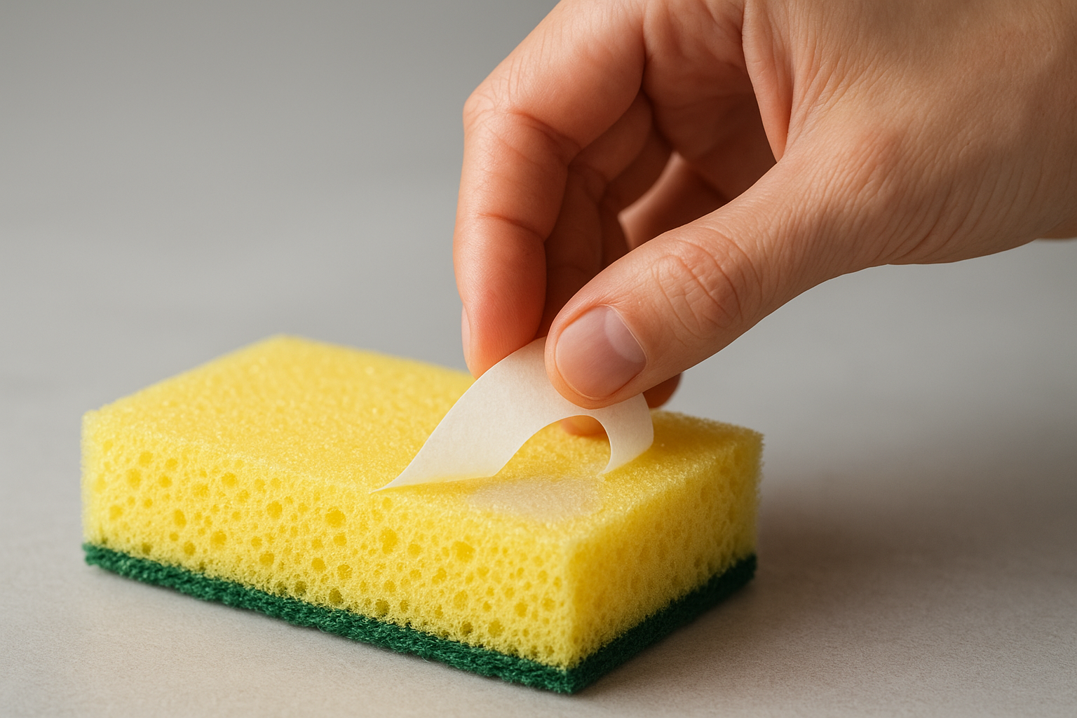 スポンジを傷めずに剥がせる理由